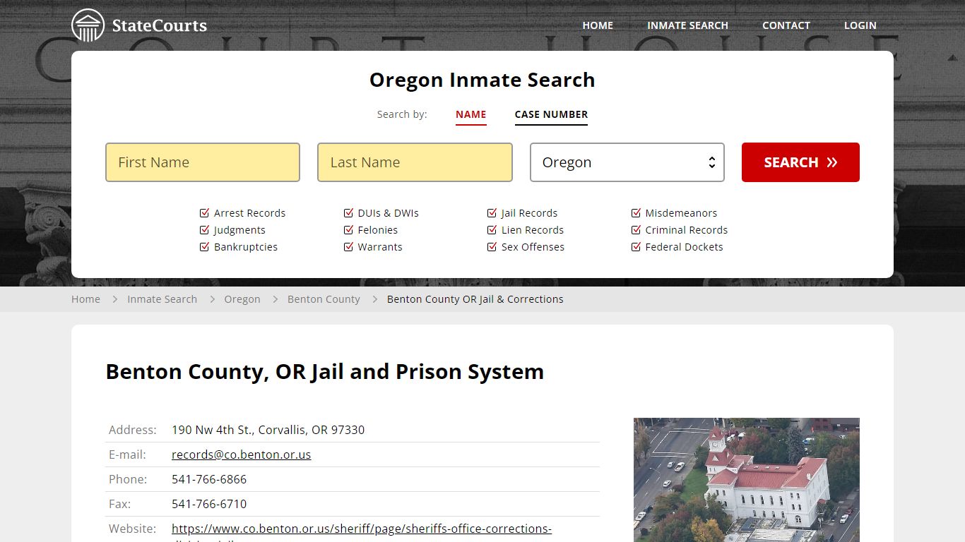 Benton County, OR Jail and Prison System - State Courts